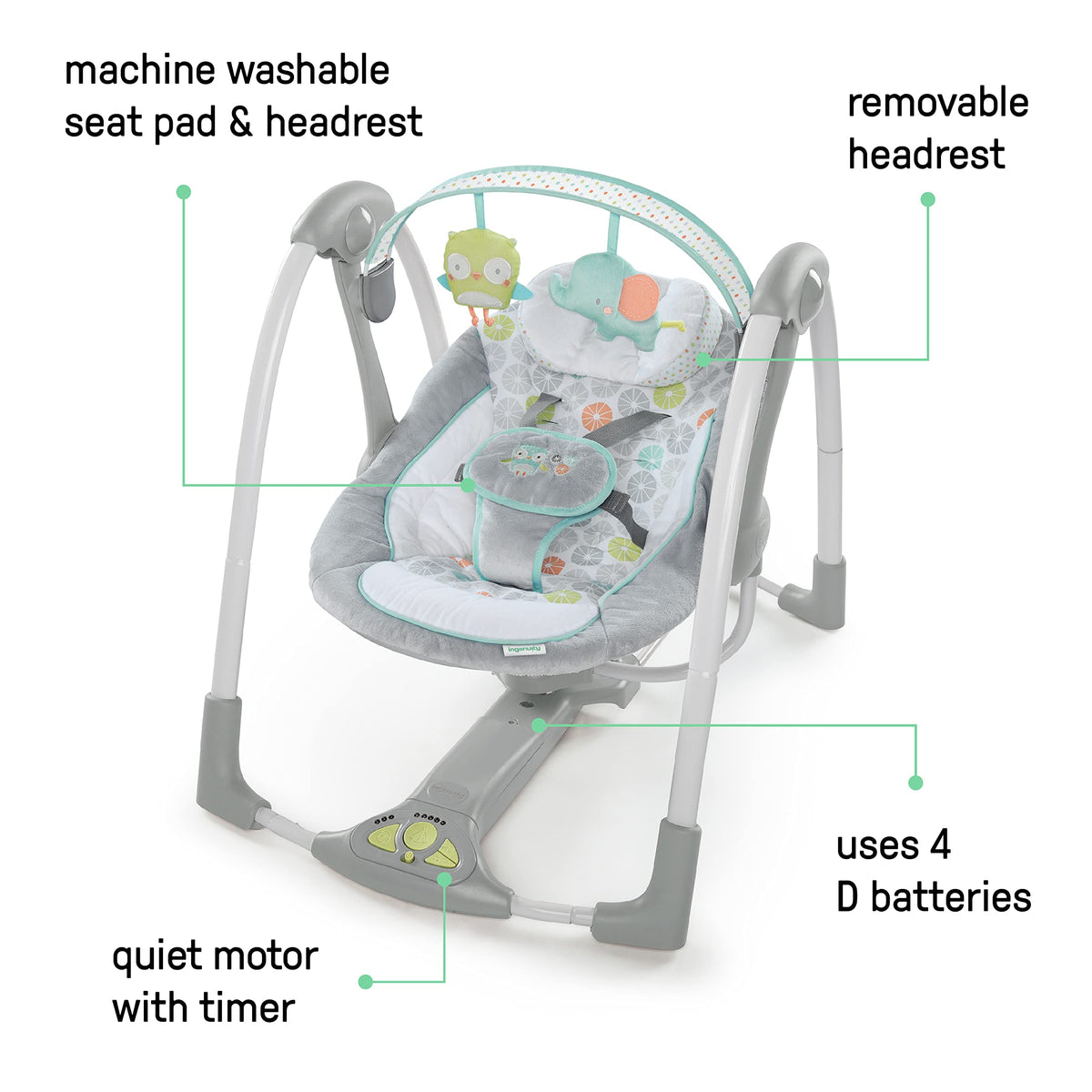 Ingenuity kaasaskantav beebikiik Swing and Go, alates sünnist kuni 9 kg