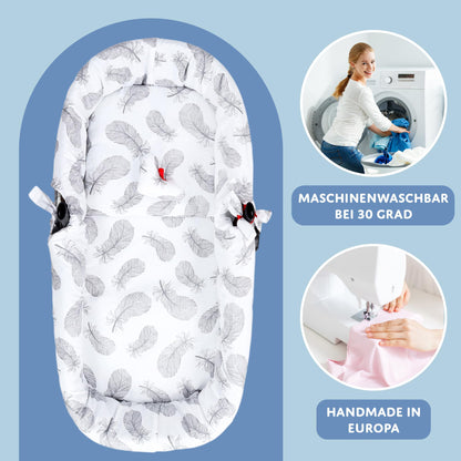 Totsy Baby stroller basket cover set, 3-piece, grey feathers