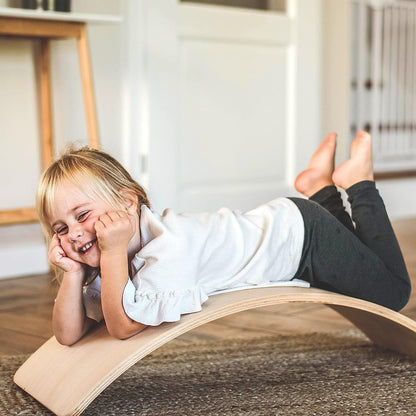 Montessori tasakaalulaud lastele, naturaalne puit (82 × 30 cm)