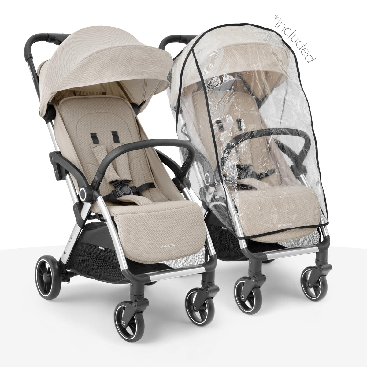KikkaBoo EDEN lightweight stroller with automatic folding, beige, up to 22 kg