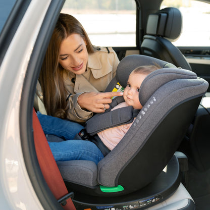 KikkaBoo i-SECURE 360° rotating car seat 0–36 kg / 40–150 cm, dark grey