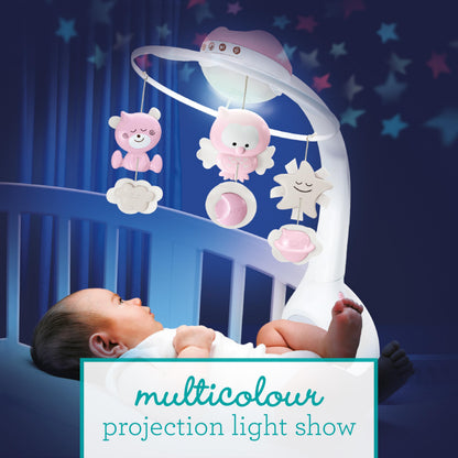 Infantino 3-in-1 projector music crib carousel Dusty Rose