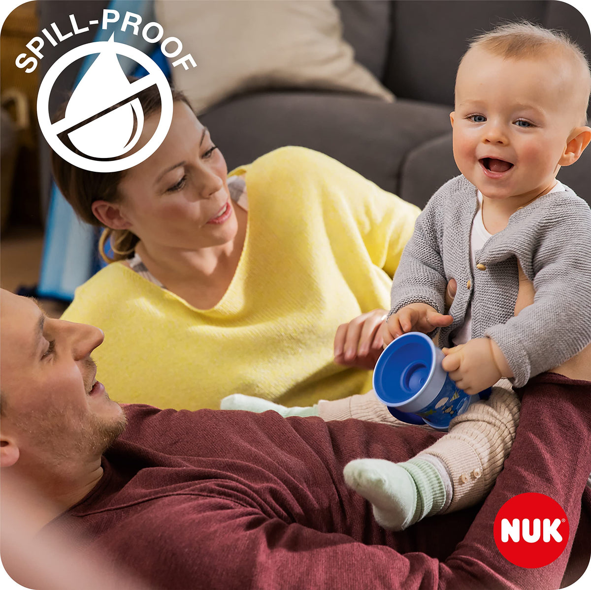 NUK Mini Magic Cup treeningtass helendava efektiga, 160 ml, sinine, 6+ kuud