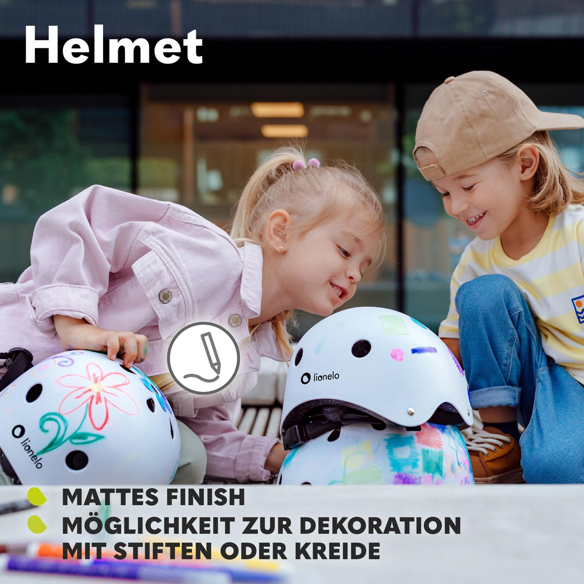 Lionelo Helmet lastekiiver roosa, reguleeritav 50-56 cm, lõuakaitsega