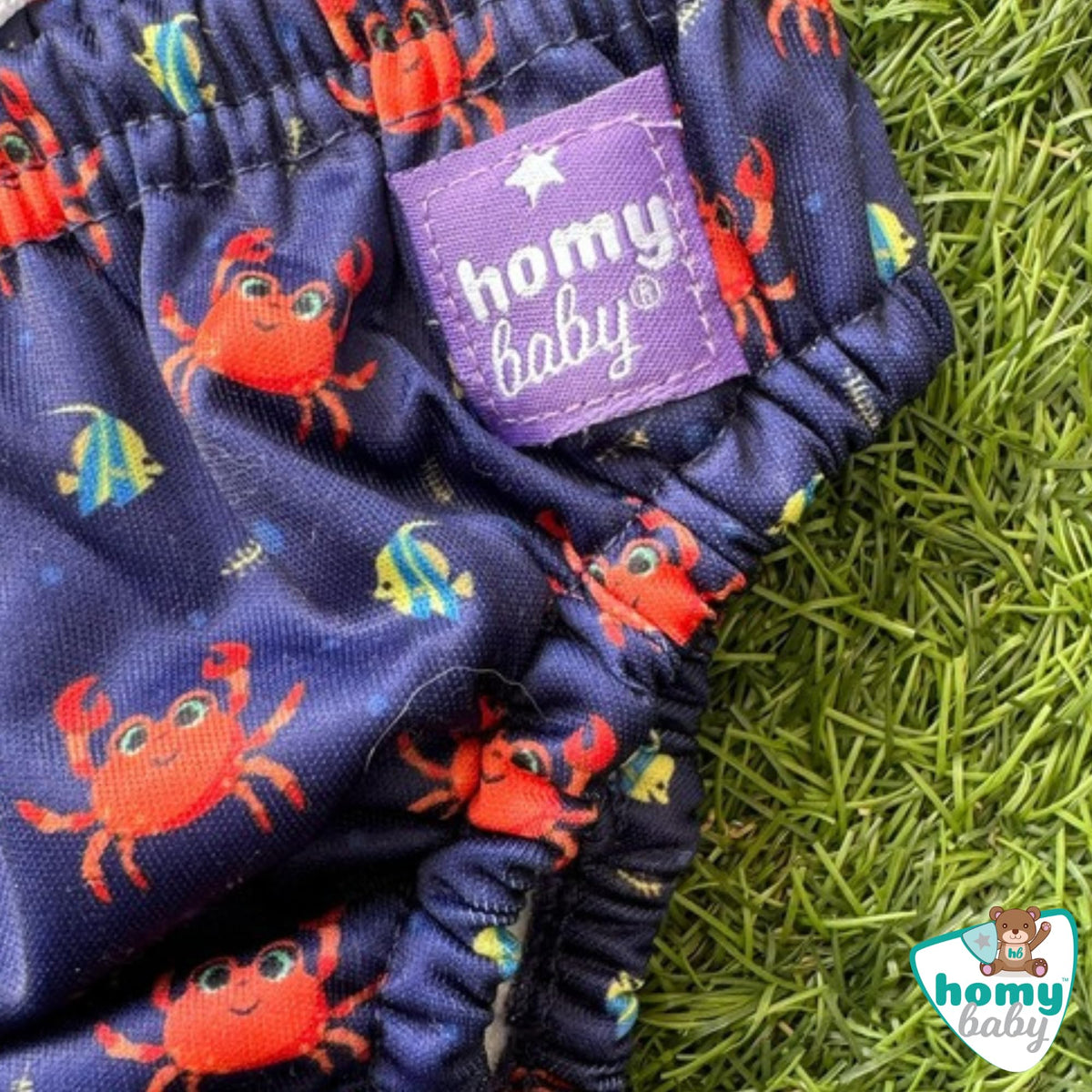 HOMYBABY korduvkasutatav ujumismähe krabimustriga, 12–24 kuud (9–12 kg)