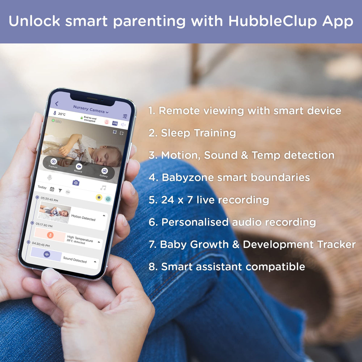Hubble Connected Nursery Pal Cloud baby monitor WiFi camera with 5-inch screen