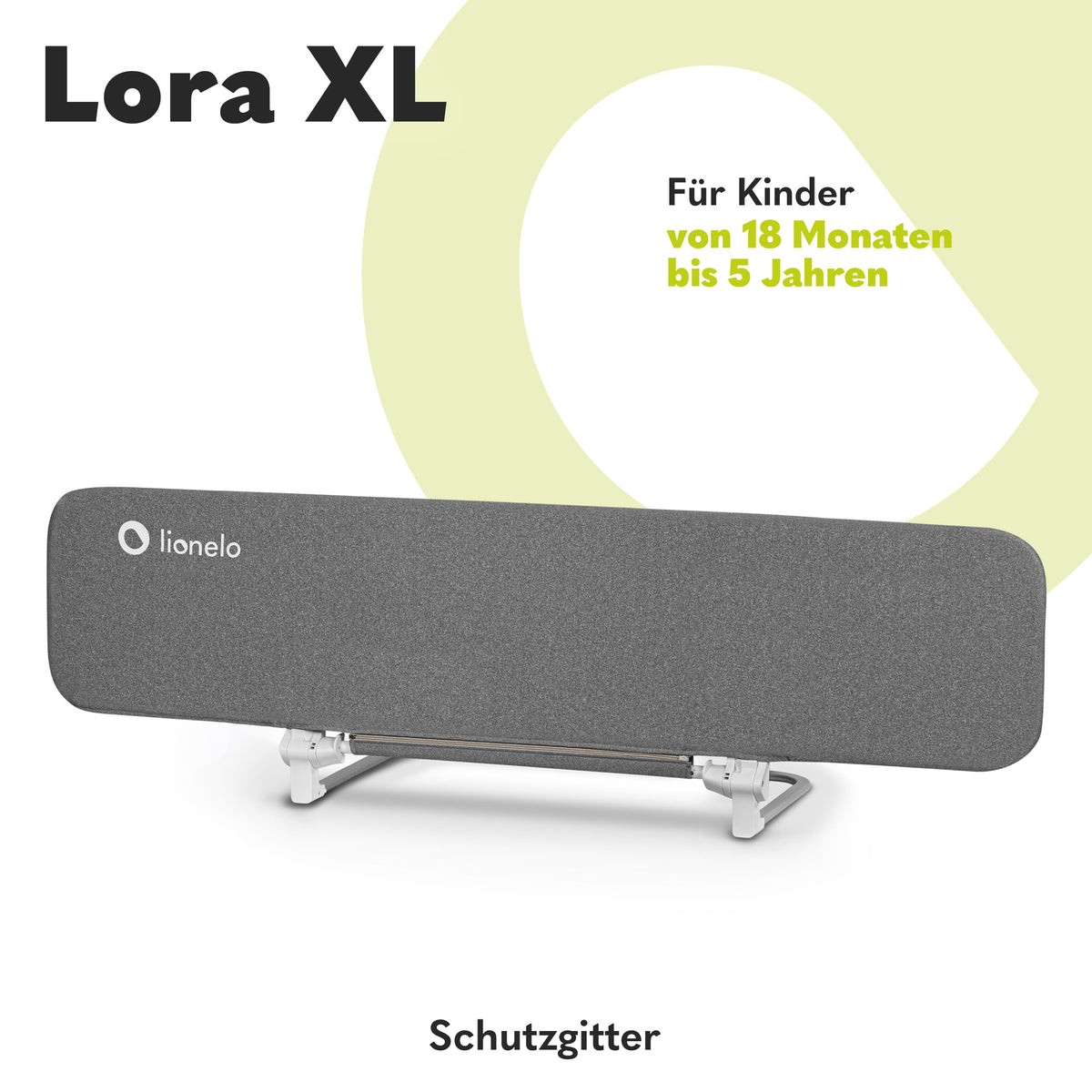 Lionelo Lora XL voodipiire vanemate voodile 150 cm, hall (18 kuud kuni 5 aastat)