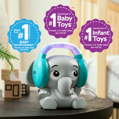Baby Einstein Earl the Elephant Bluetooth soother and night light, gray