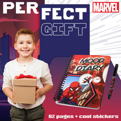 Marvel Spiderman emotion diary with stickers, 82 pages