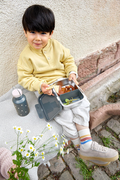 Lässig children's stainless steel lunch box – Happy Prints Midnight Blue