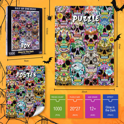 TAOZI&LIZHI 1000-piece puzzle "Day of the Dead" with glowing effect