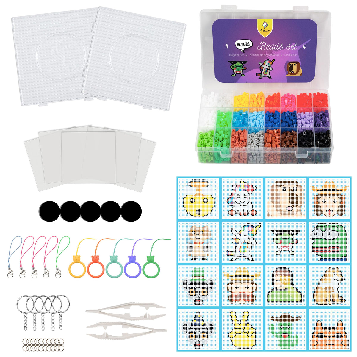 La Manuli 4500-helmeline sulamishelmeste komplekt, 22 värvi ja tarvikut, meemide ja emojide teemaline