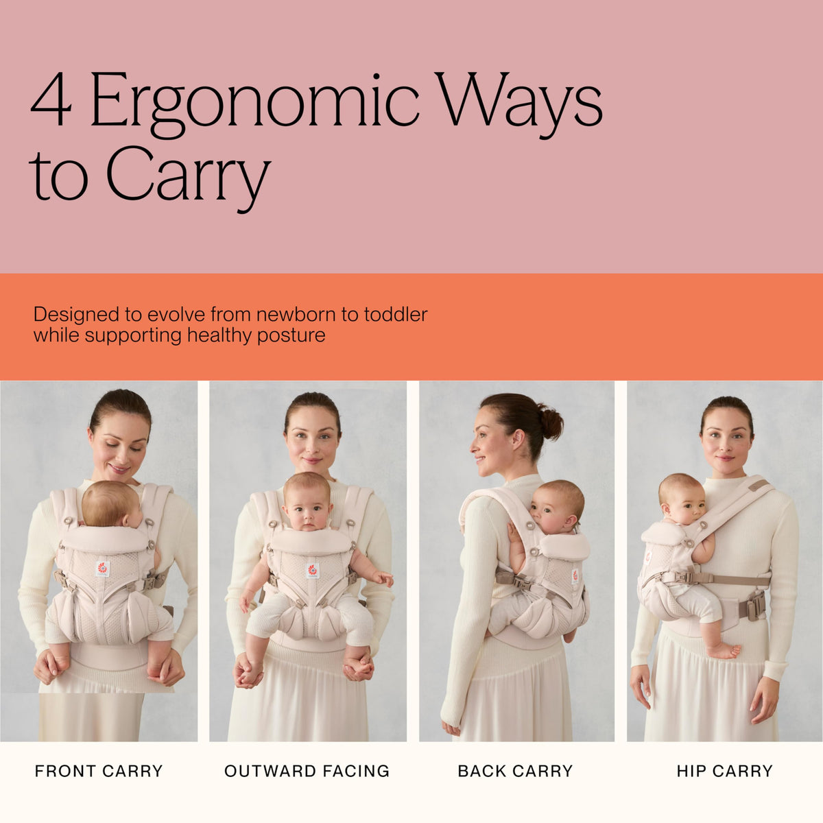Ergobaby Omni 360 Classic kandekott 0–48 kuud, Pearl Grey