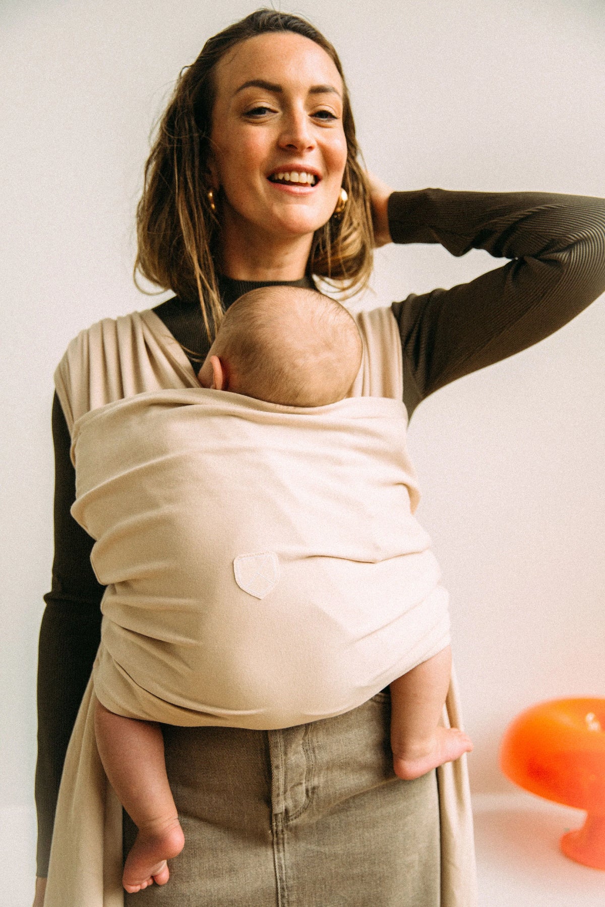 Koala Babycare elastic baby carrier wrap for newborns, up to 15 kg, pink