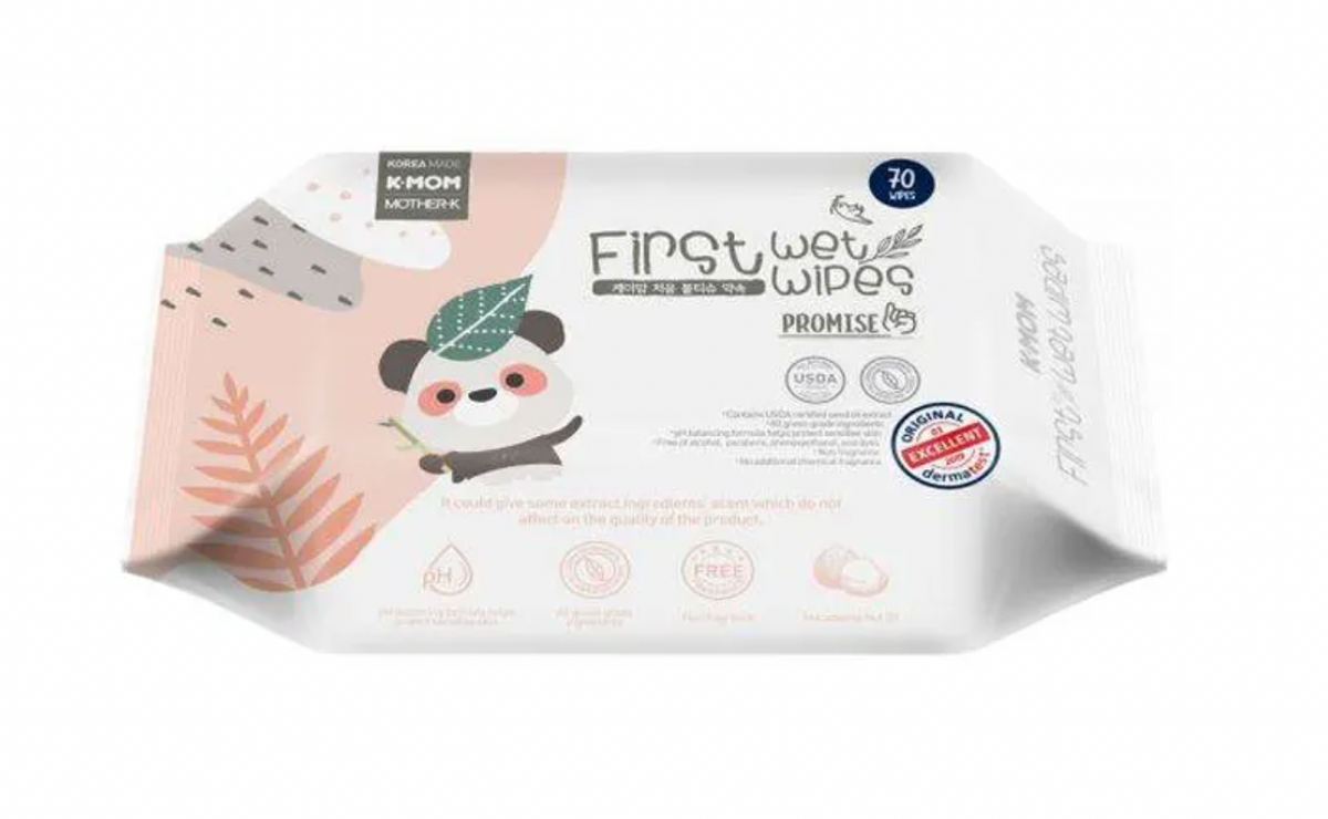 K-MOM First Wet Wipes Promise niisked salvrätikud 70 tk